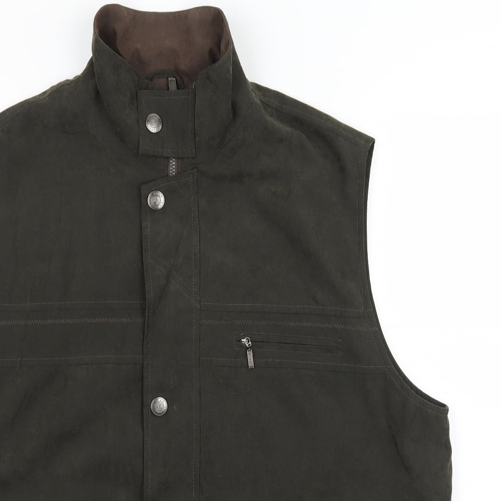 Mian Mens Green  Velvet Gilet Jacket Size 2XL