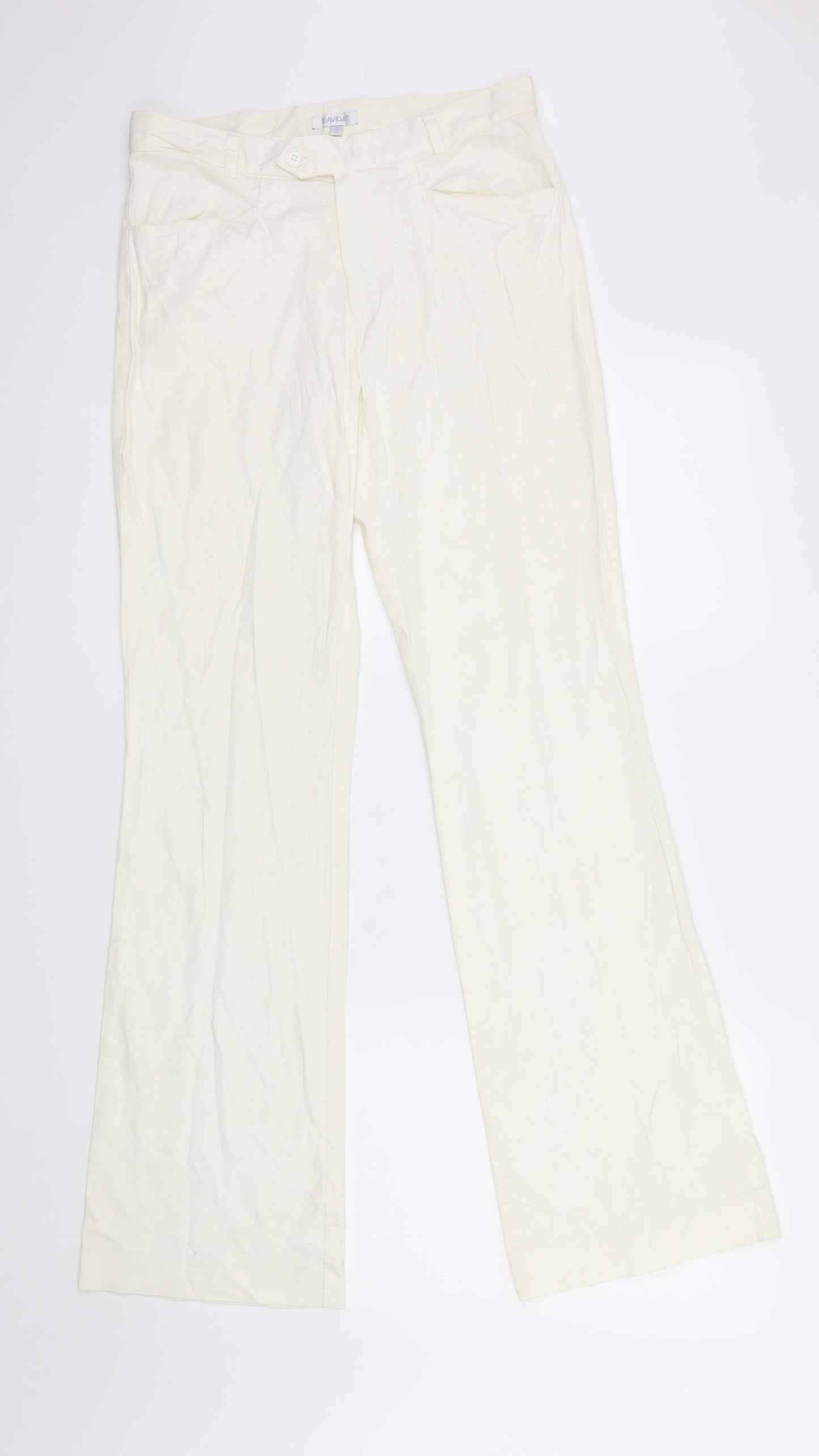 Savida Womens Ivory   Straight Jeans Size 12 L31 in