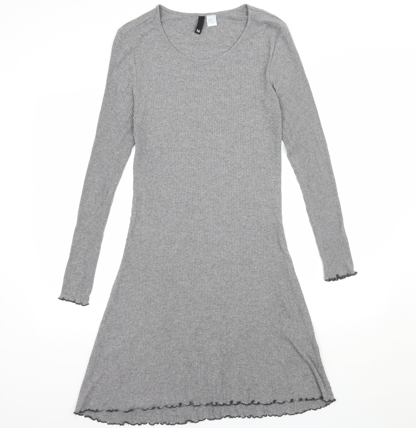 H&M Womens Grey  Knit Pencil Dress  Size 16