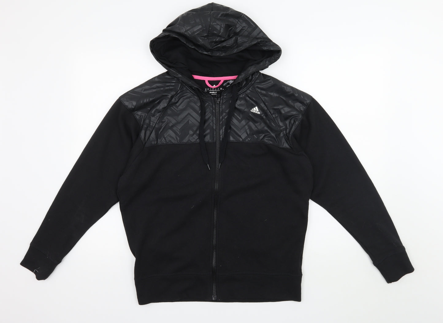 adidas Womens Black  Jersey Full Zip Hoodie Size S