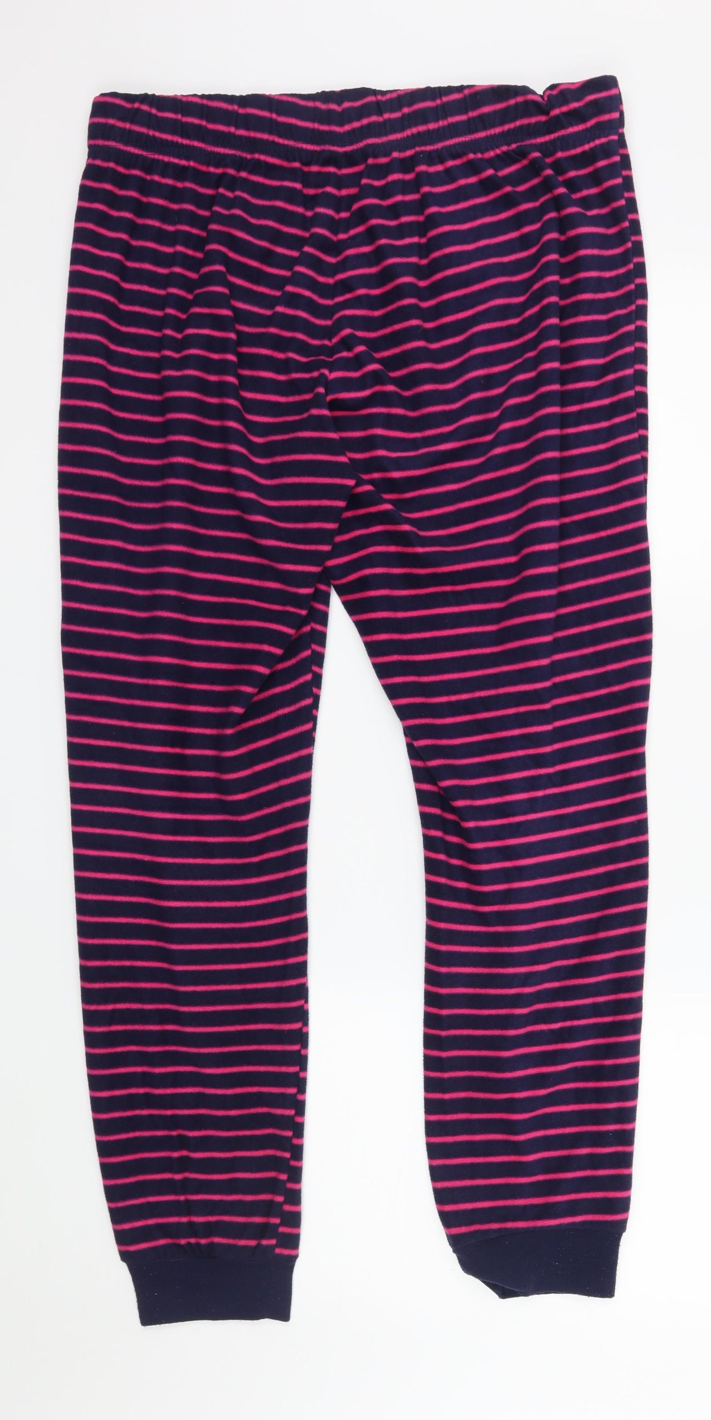 George Womens Pink Striped Fleece Bottoms Lounge Pants Size 16
