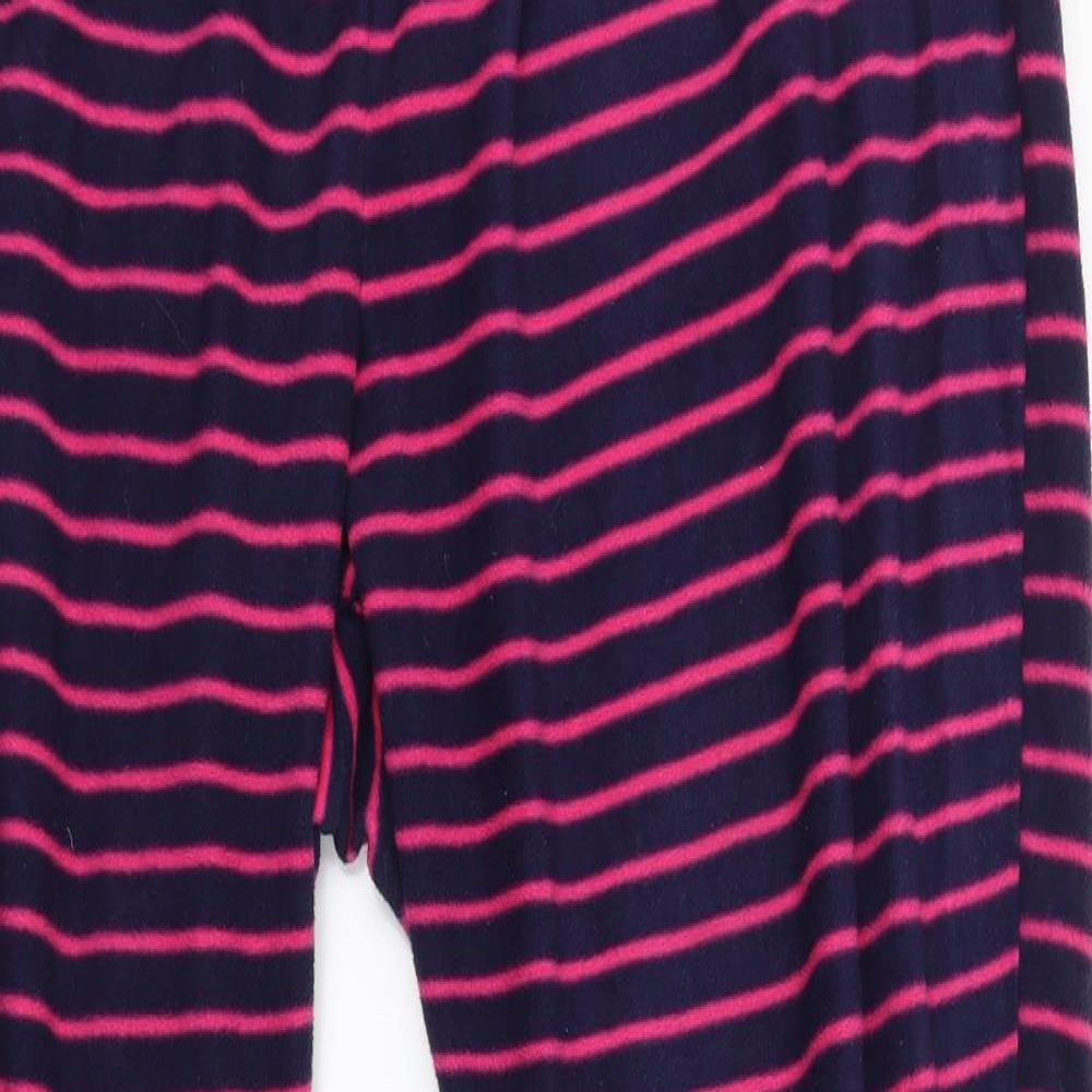 George Womens Pink Striped Fleece Bottoms Lounge Pants Size 16