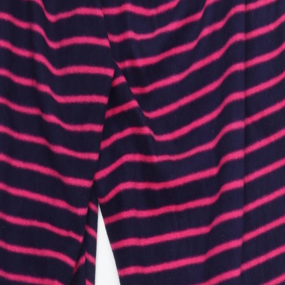 George Womens Pink Striped Fleece Bottoms Lounge Pants Size 16
