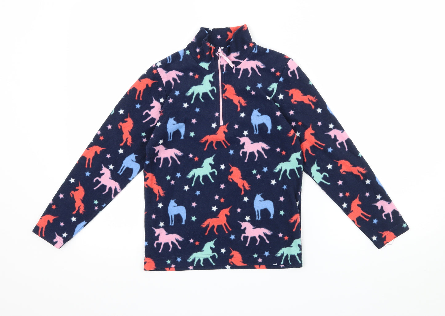 Mountain Warehouse Girls Blue Geometric Fleece Pullover Sweatshirt Size 7-8 Years