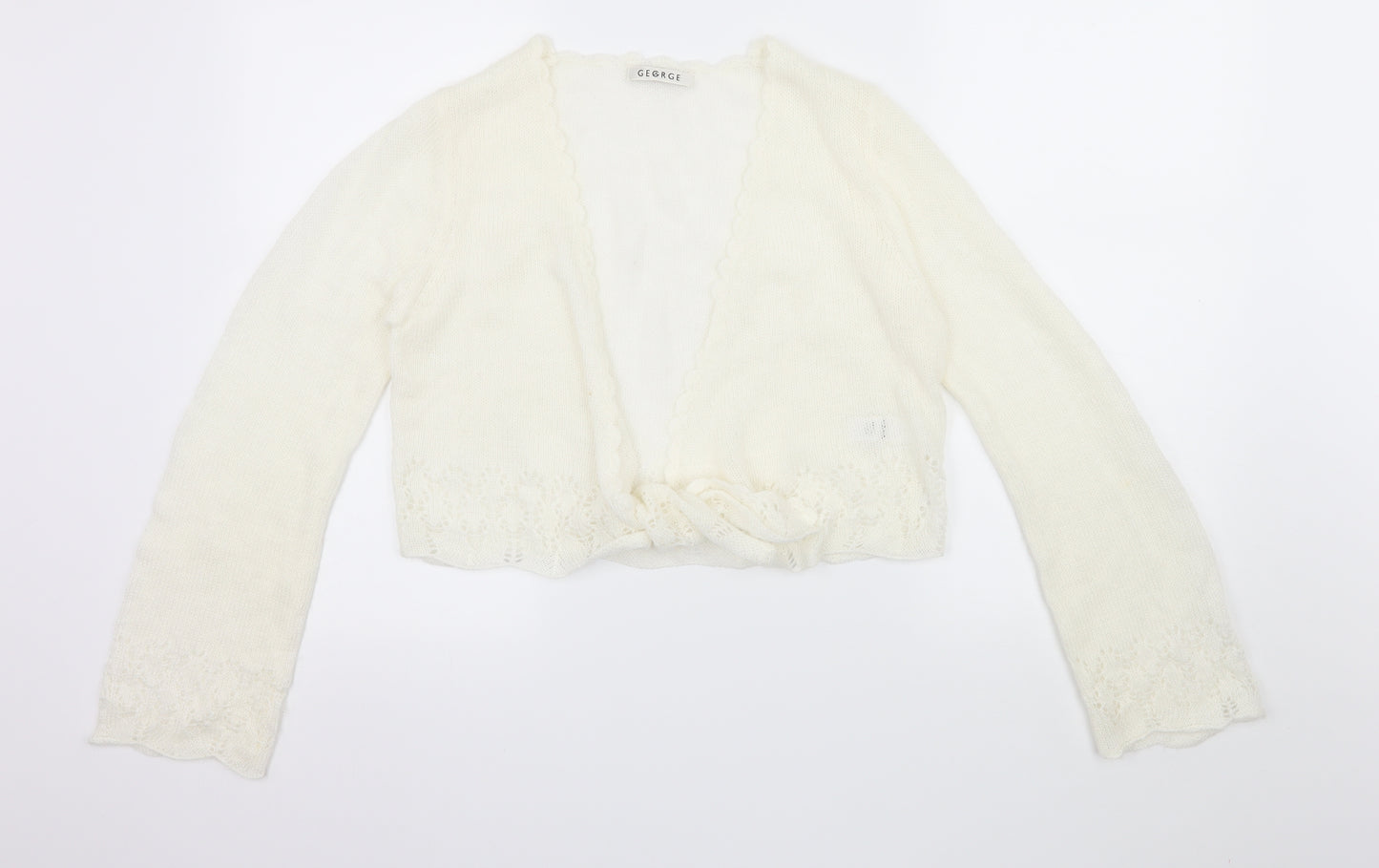 George Womens Ivory  Knit Cardigan Jumper Size S