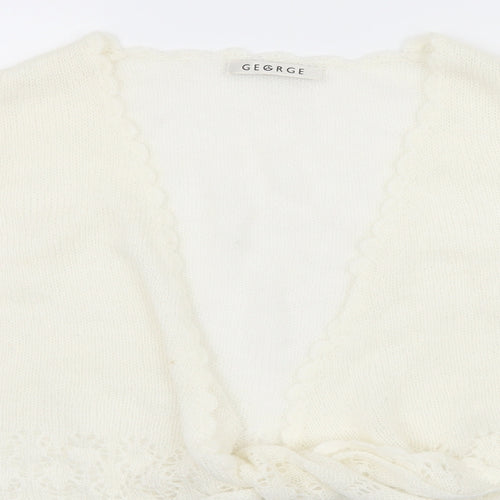 George Womens Ivory  Knit Cardigan Jumper Size S