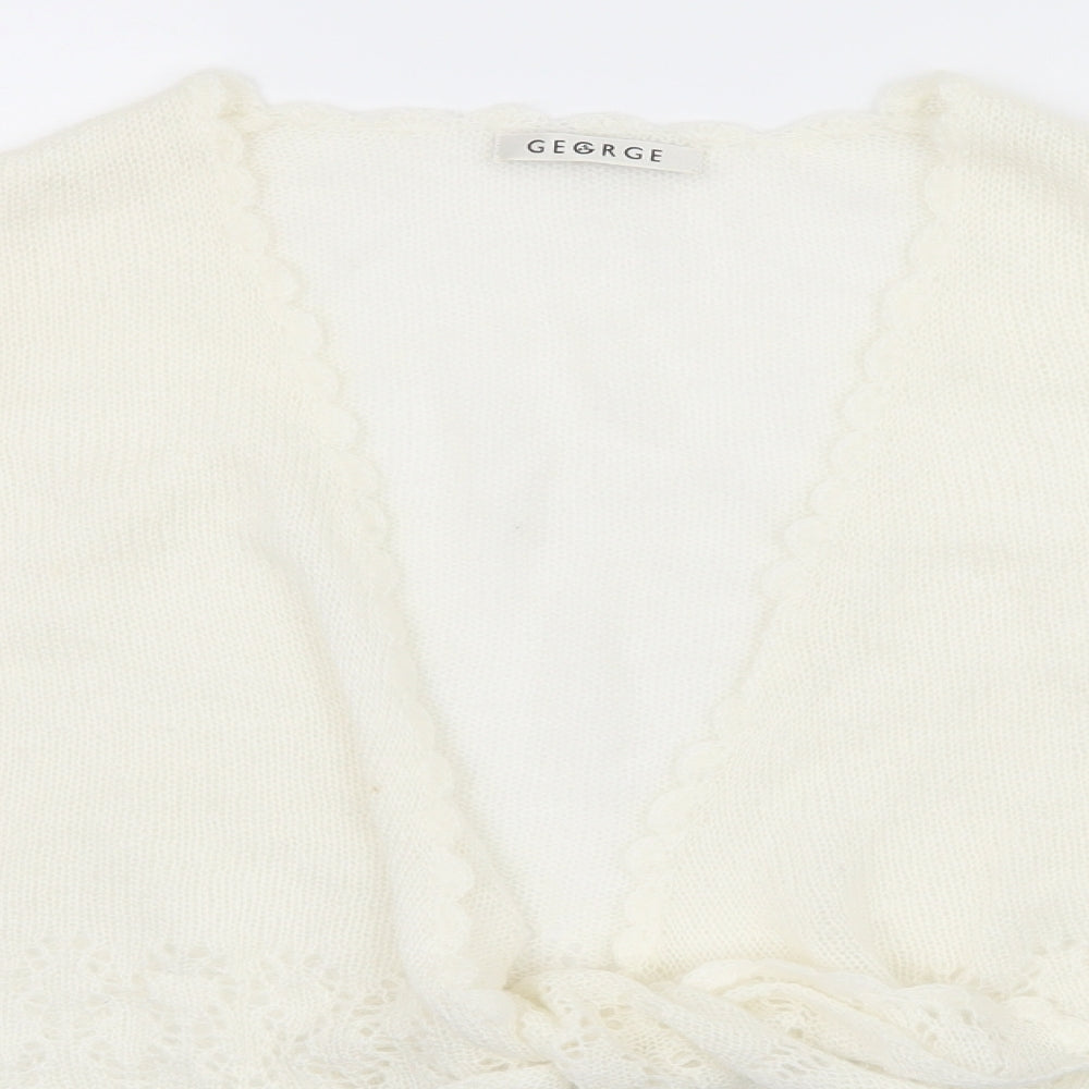 George Womens Ivory  Knit Cardigan Jumper Size S