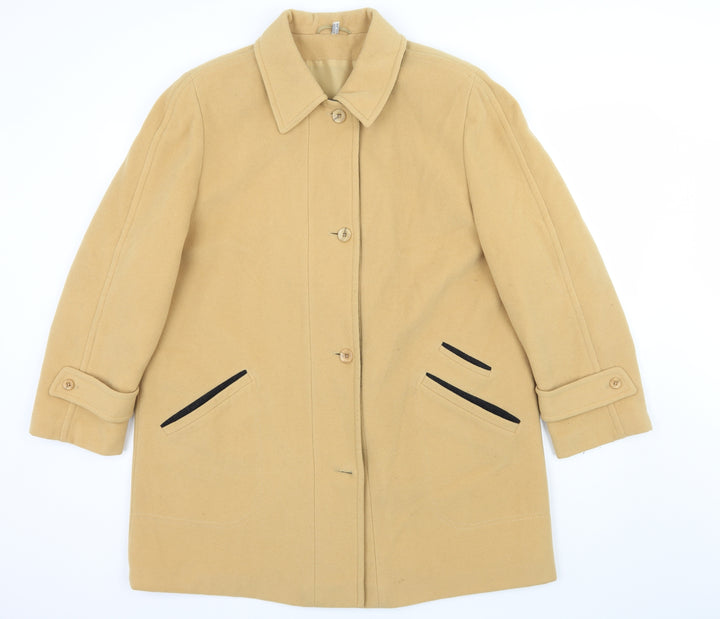 Preworn Womens Yellow  Fleece Overcoat Coat Size 16
