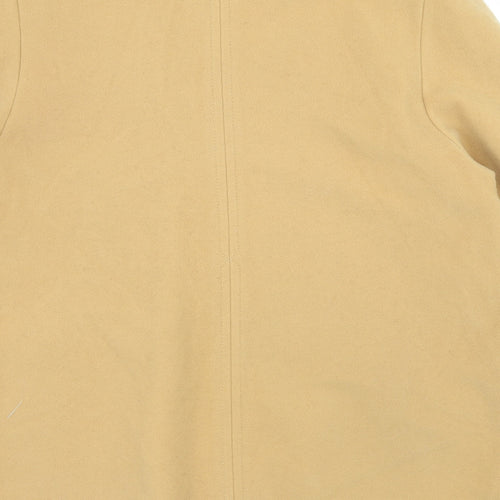 Preworn Womens Yellow  Fleece Overcoat Coat Size 16