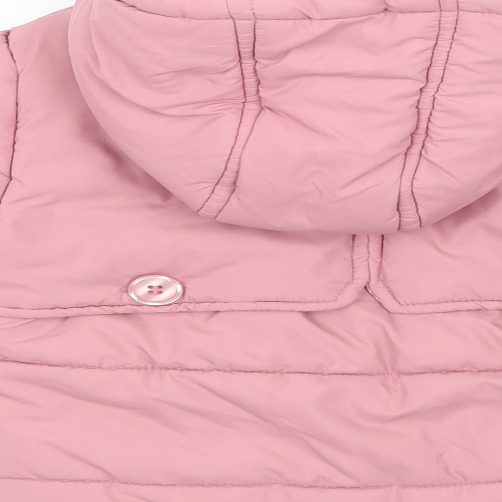 Vertbaudet Girls Pink   Puffer Jacket Coat Size 12-18 Months