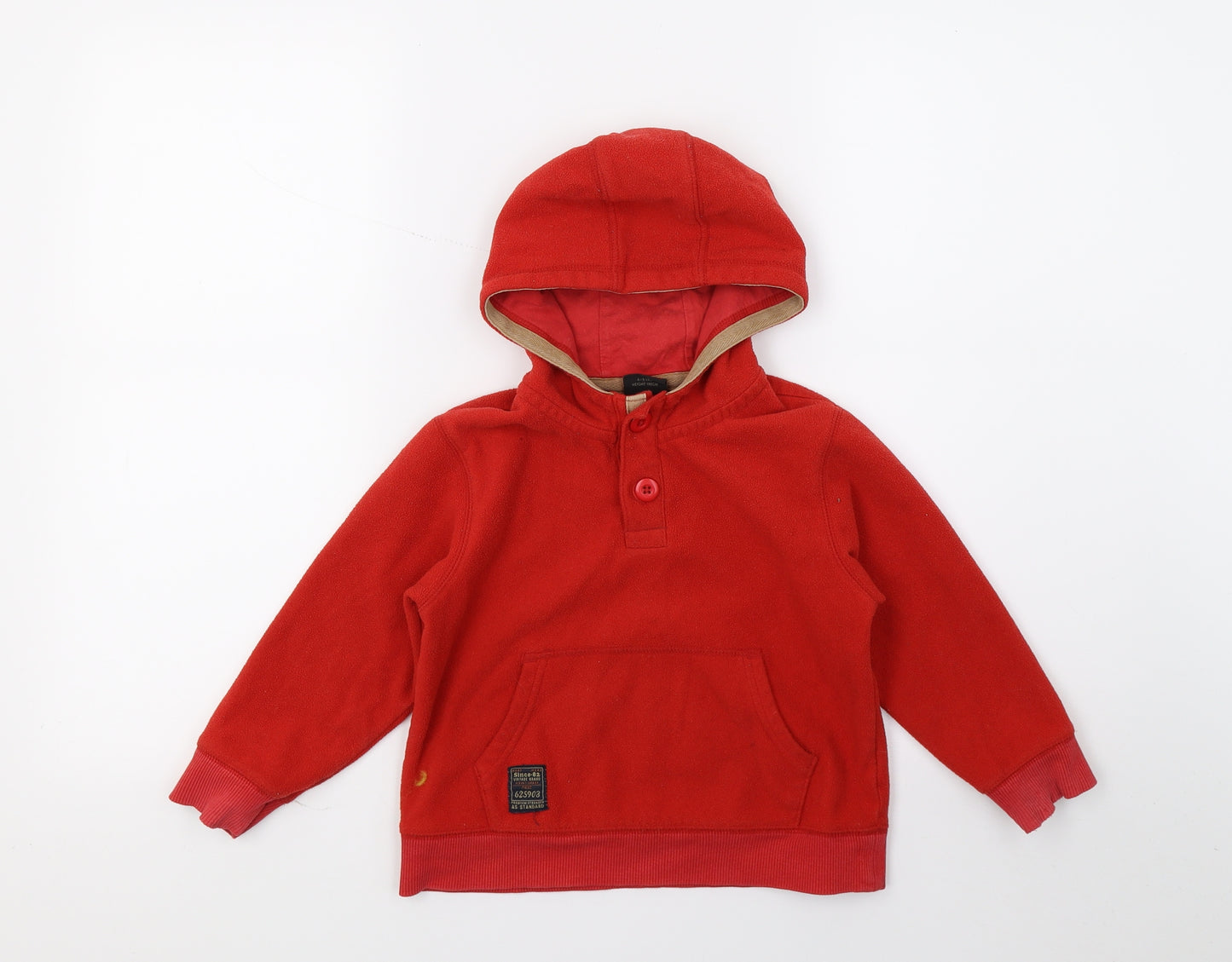 NEXT Boys Red  Fleece Pullover Hoodie Size 4-5 Years