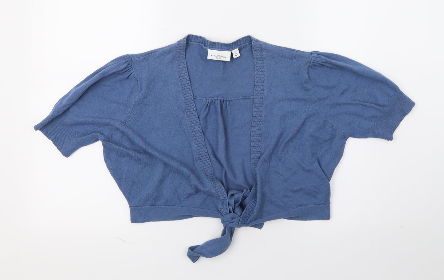 New Look Womens Blue  Knit Cardigan Jumper Size 16