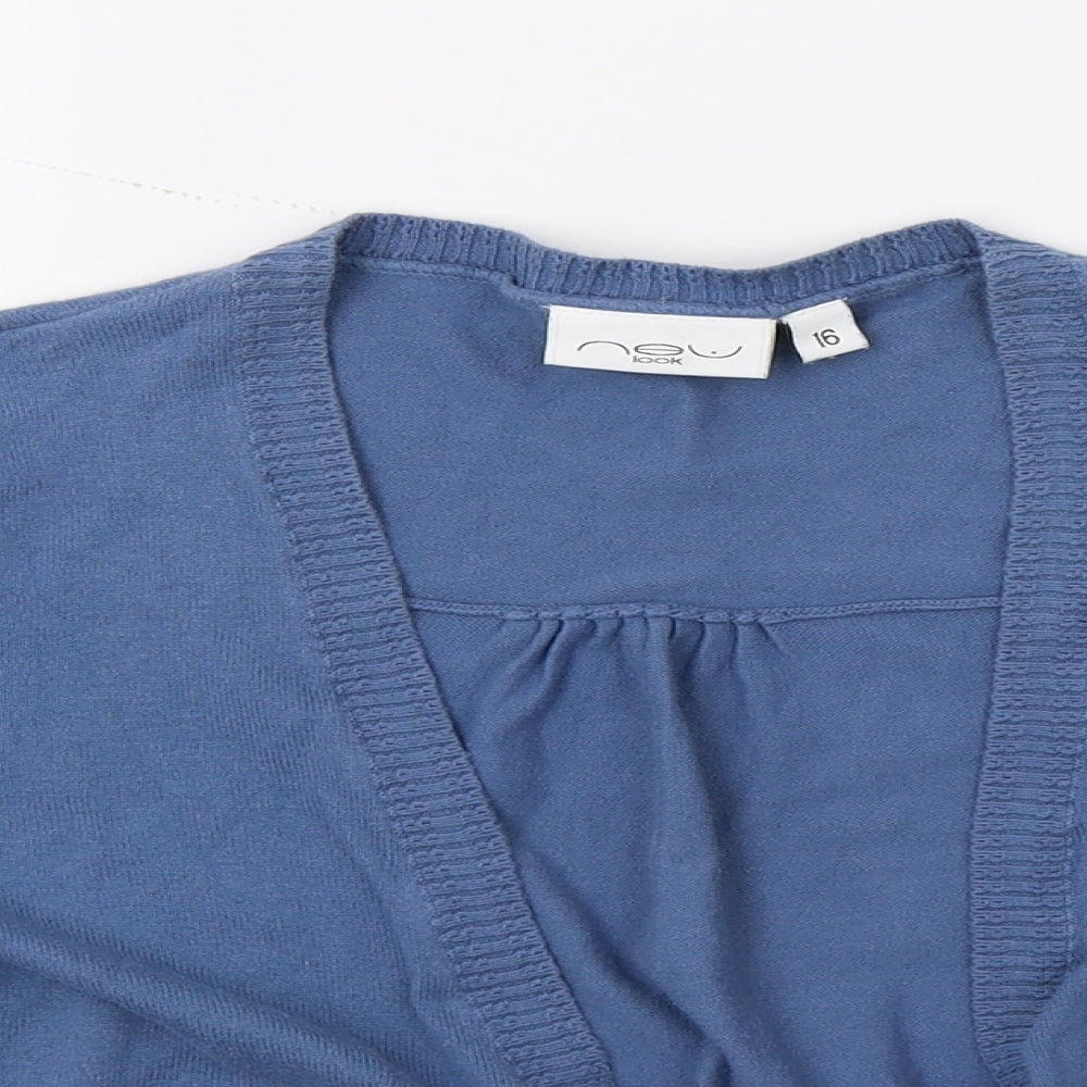 New Look Womens Blue  Knit Cardigan Jumper Size 16