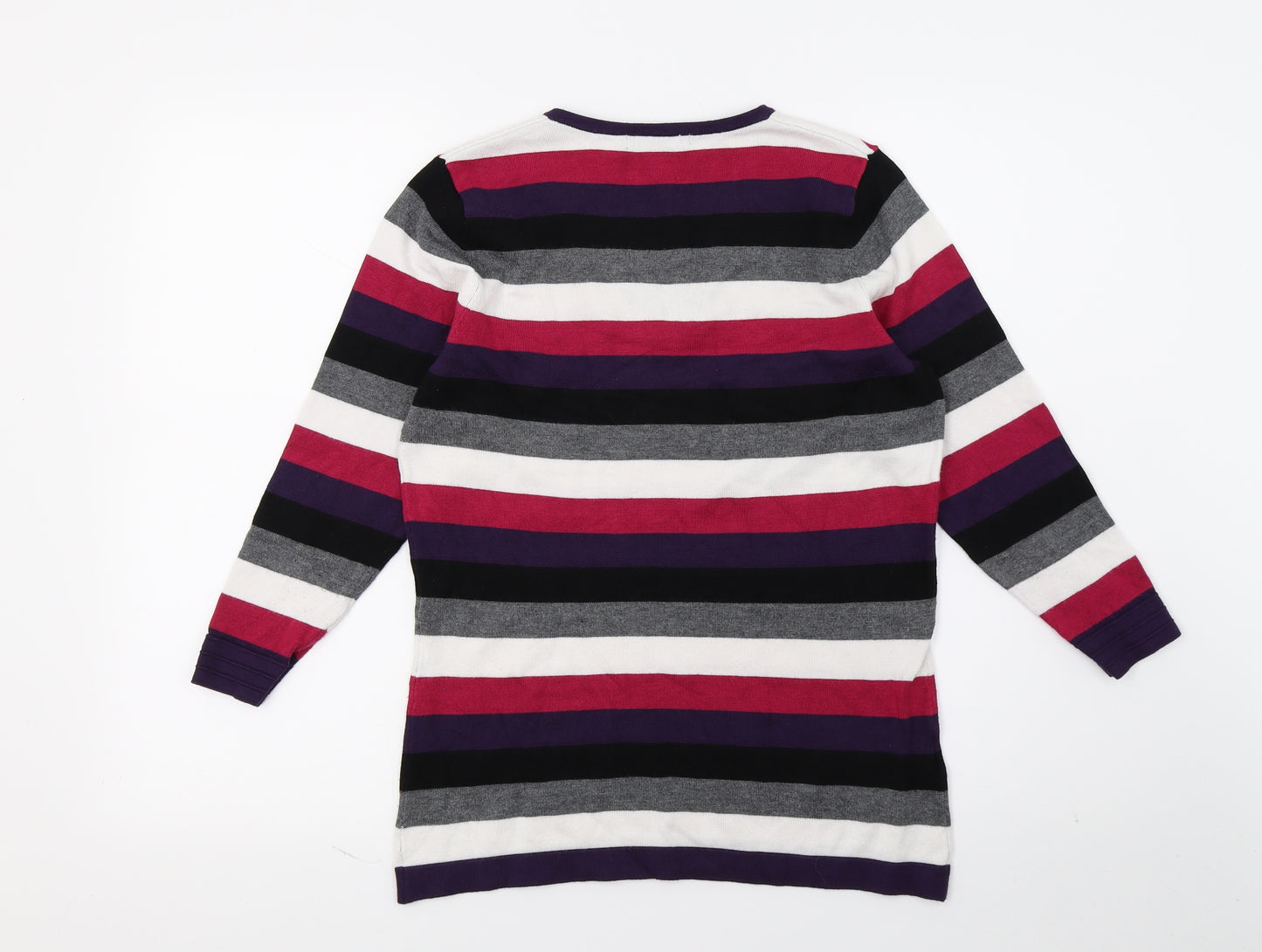 Laura Ashley Womens Multicoloured Striped Knit Pullover Jumper Size 10