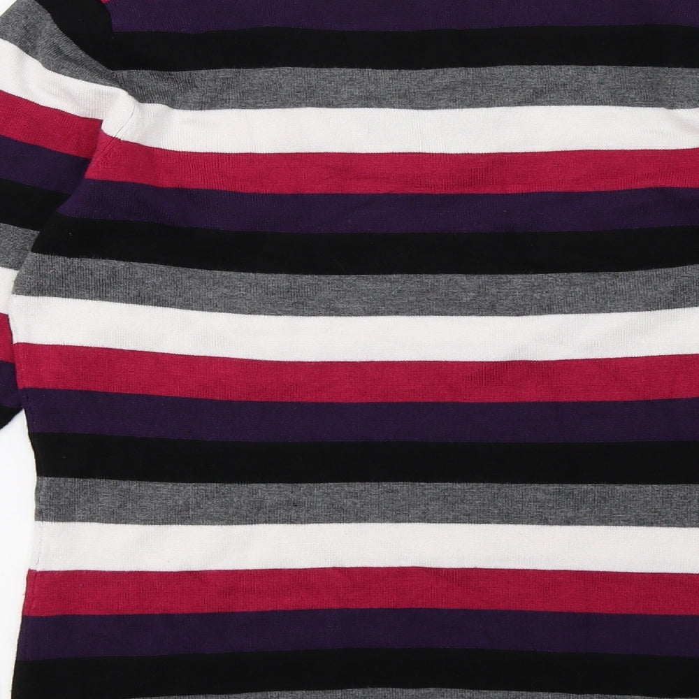 Laura Ashley Womens Multicoloured Striped Knit Pullover Jumper Size 10