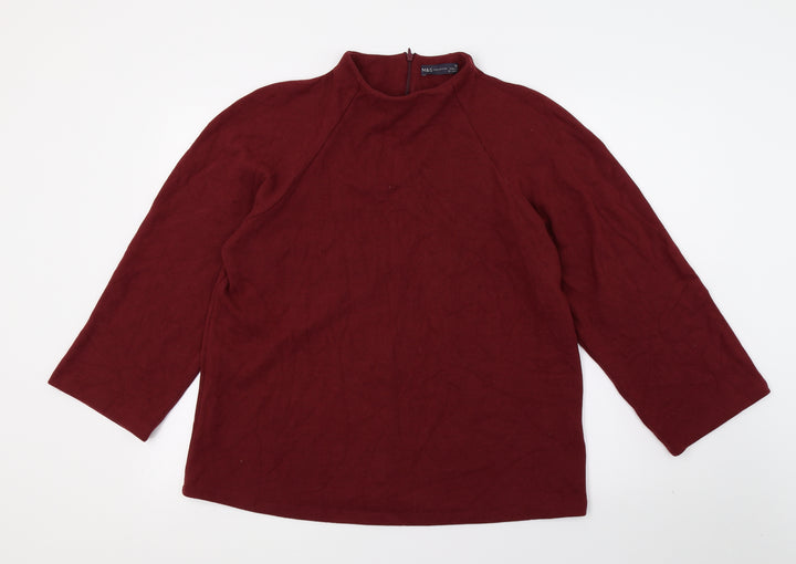 Marks and Spencer Womens Red Jersey Pullover Sweatshirt Size 16