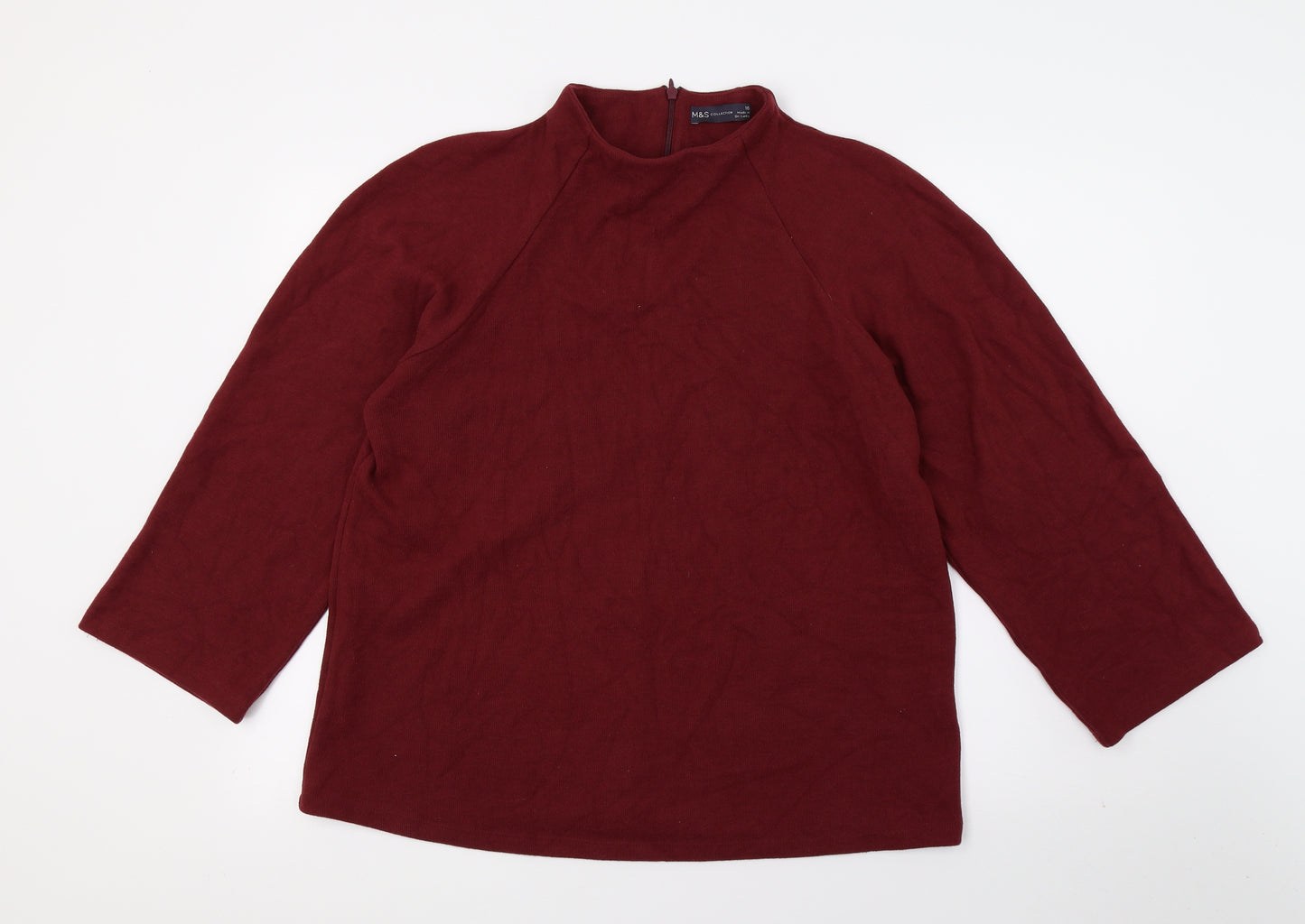 Marks and Spencer Womens Red  Jersey Pullover Sweatshirt Size 16