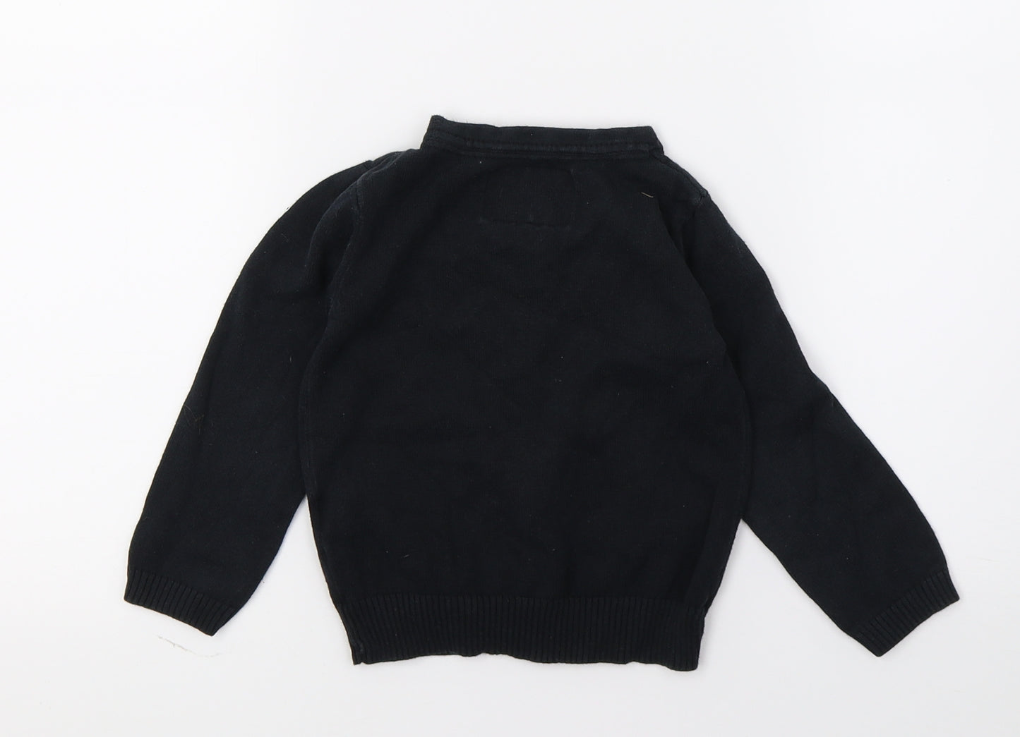 Young Dimension Boys Black  Knit Cardigan Jumper Size 2-3 Years