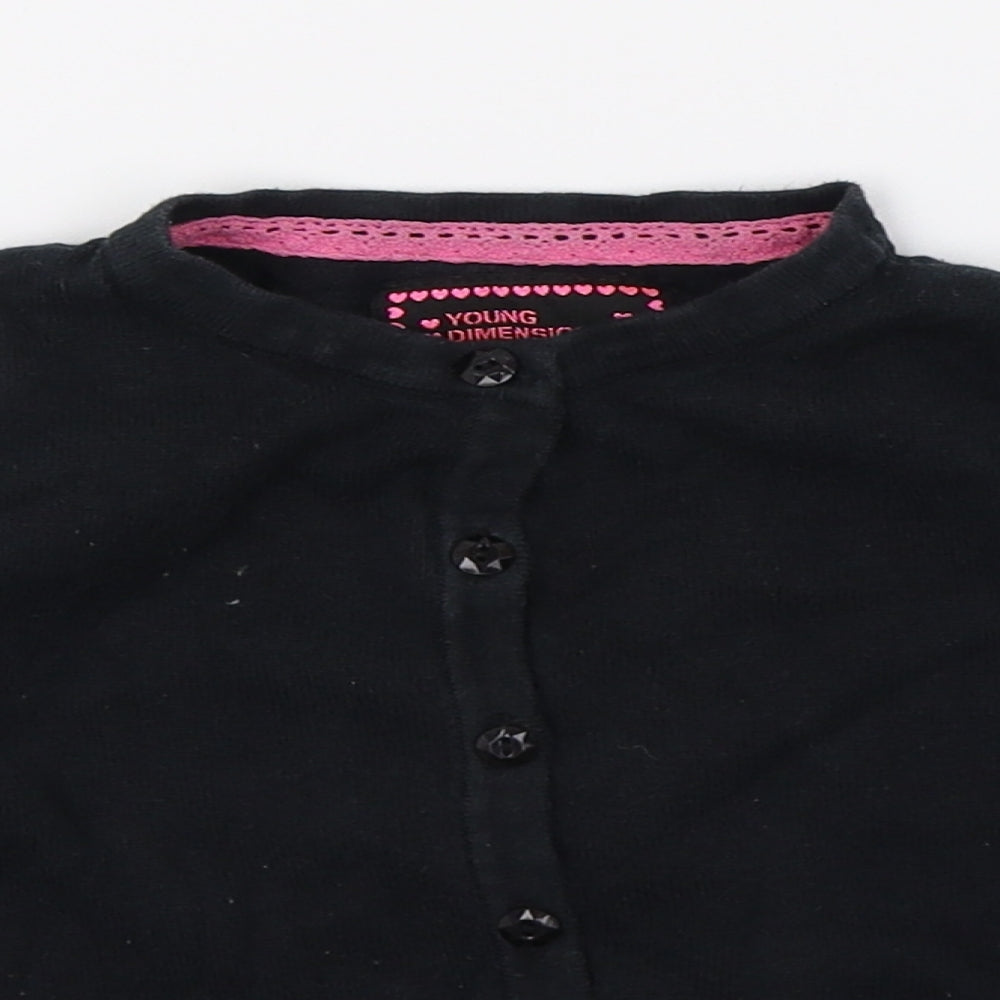 Young Dimension Boys Black  Knit Cardigan Jumper Size 2-3 Years