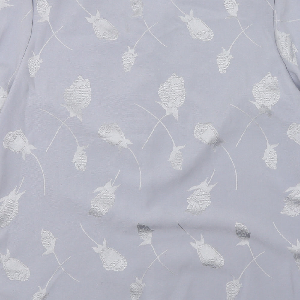 Janique Womens Blue Floral  Jacket  Size L