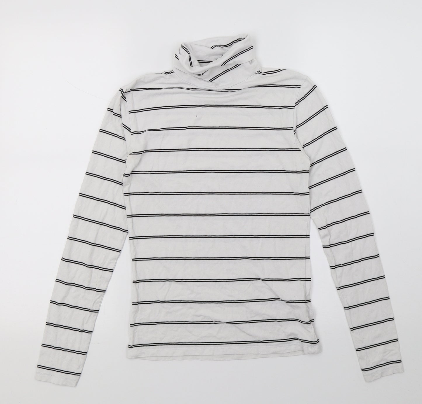 Dotti Womens White Striped Jersey Basic T-Shirt Size XS