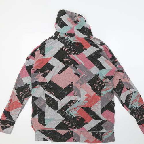 NEXT Womens Pink Geometric Jersey Pullover Hoodie Size 16