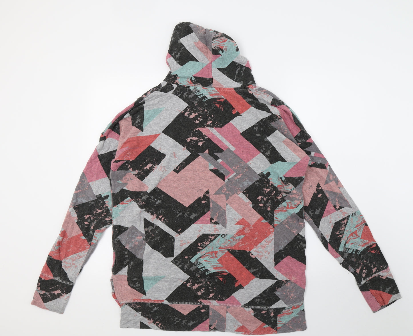 NEXT Womens Pink Geometric Jersey Pullover Hoodie Size 16