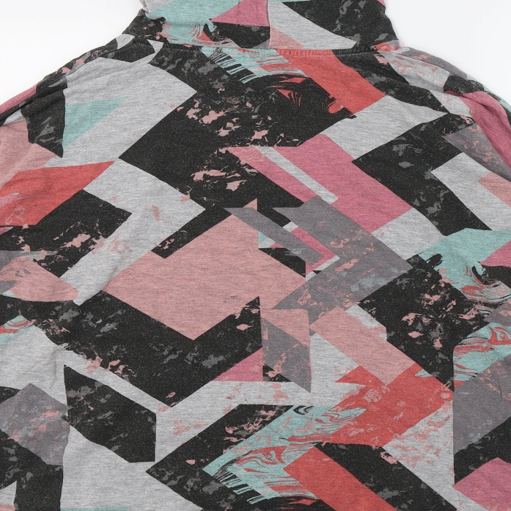 NEXT Womens Pink Geometric Jersey Pullover Hoodie Size 16