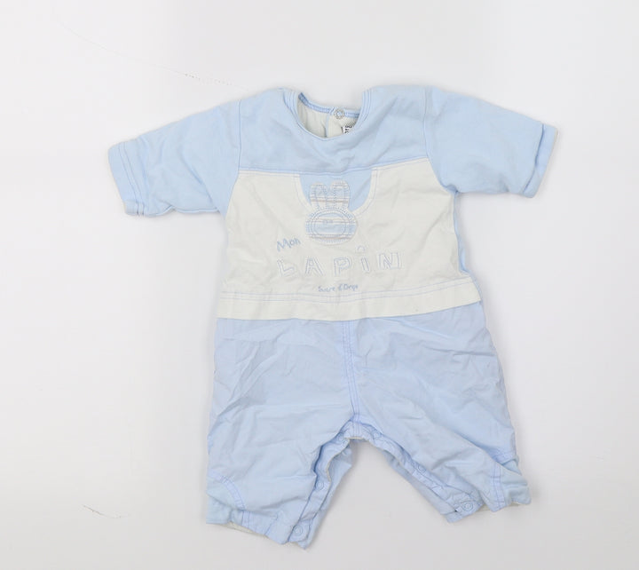 Sucre d'Orge Boys Blue Geometric Jersey Unitard One-Piece Size 0-3 Months - Mon Lapin