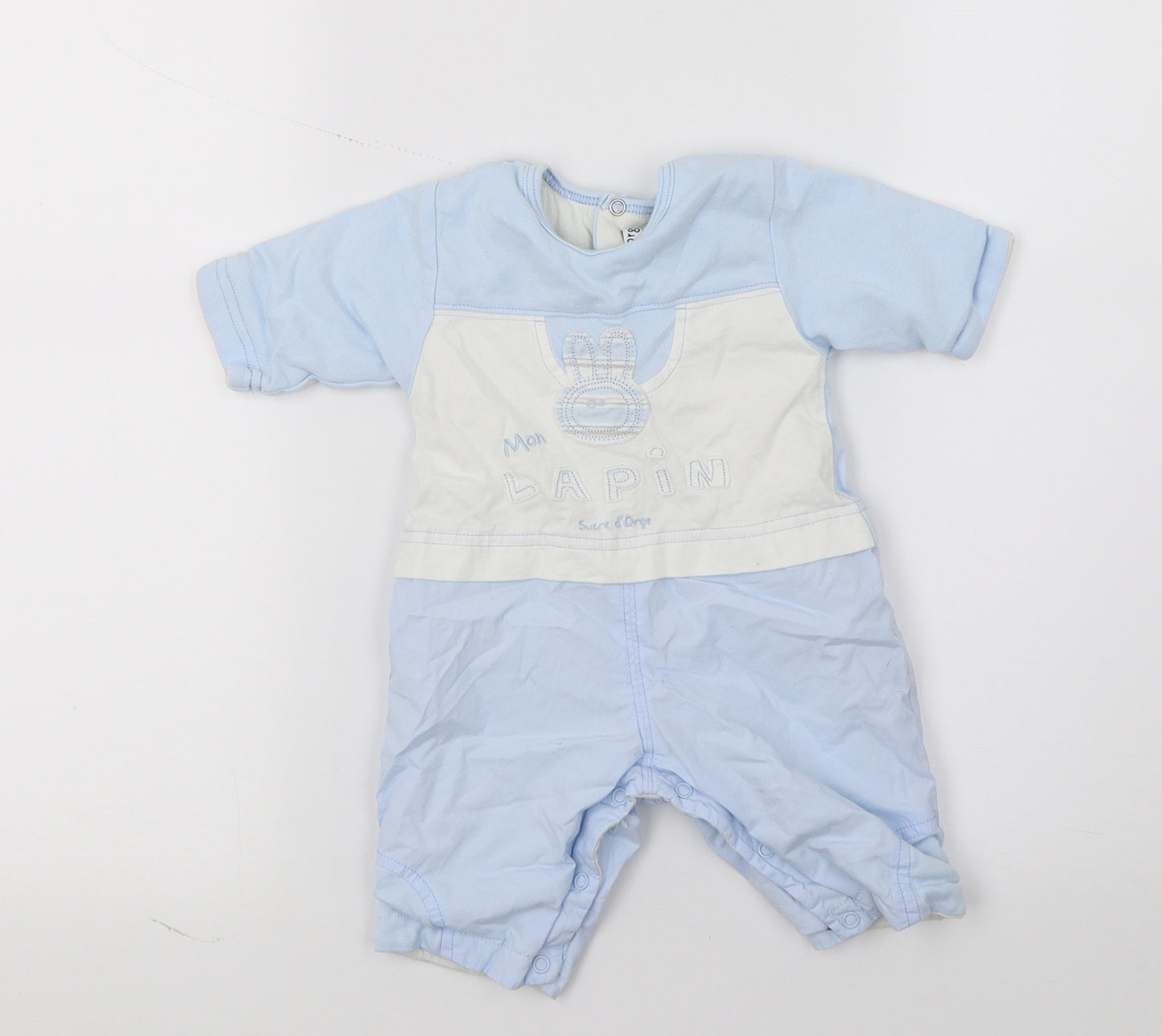 Sucre d'Orge Boys Blue Geometric Jersey Unitard One-Piece Size 0-3 Months  - Mon Lapin