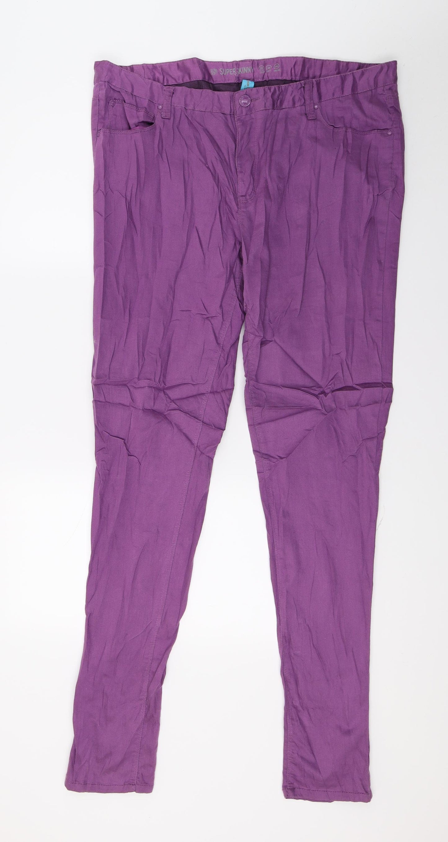 Denim & Co. Womens Purple  Denim Skinny Jeans Size 20 L33 in