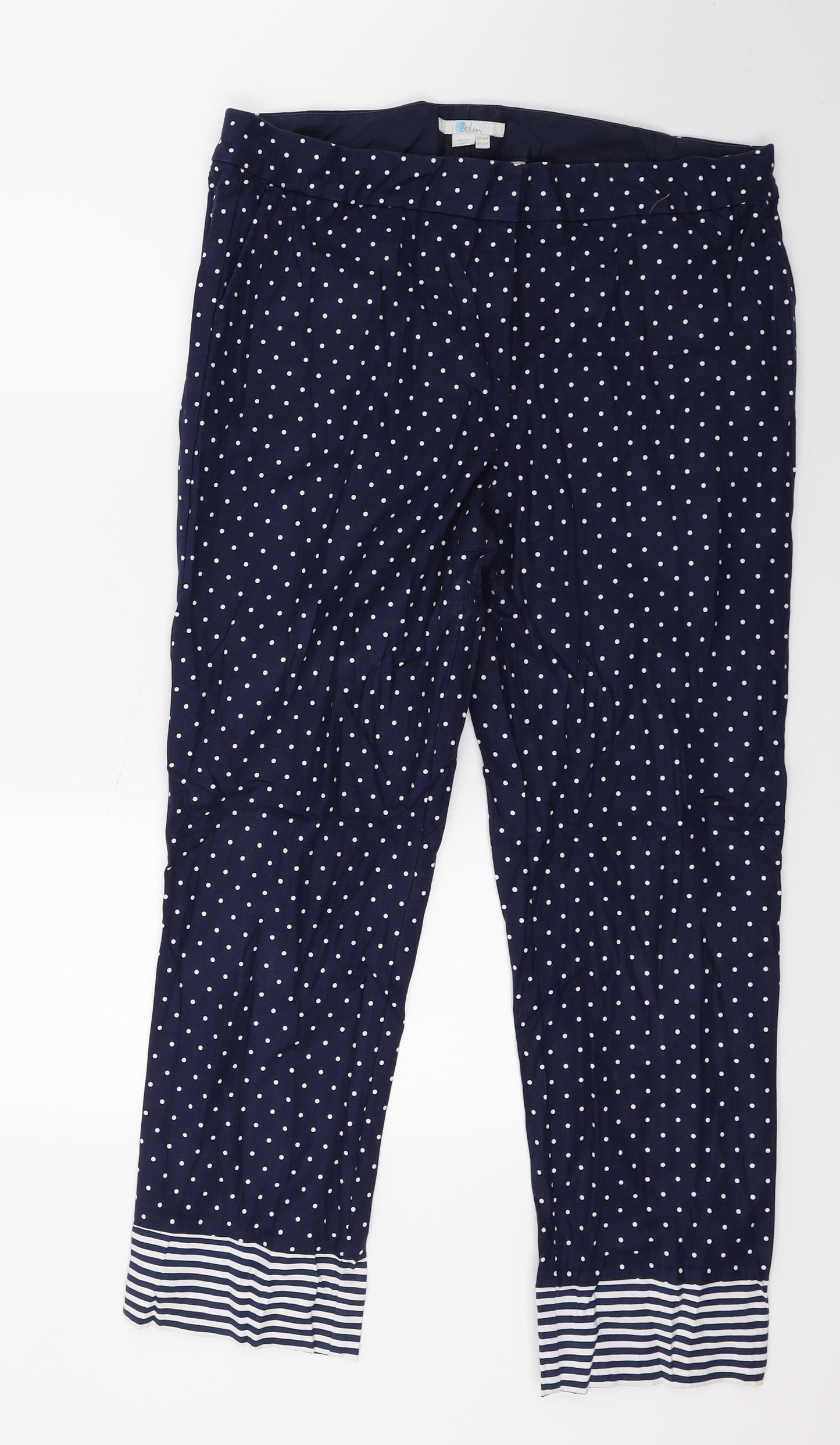 Boden Womens Blue Polka Dot  Trousers  Size 16 L27 in