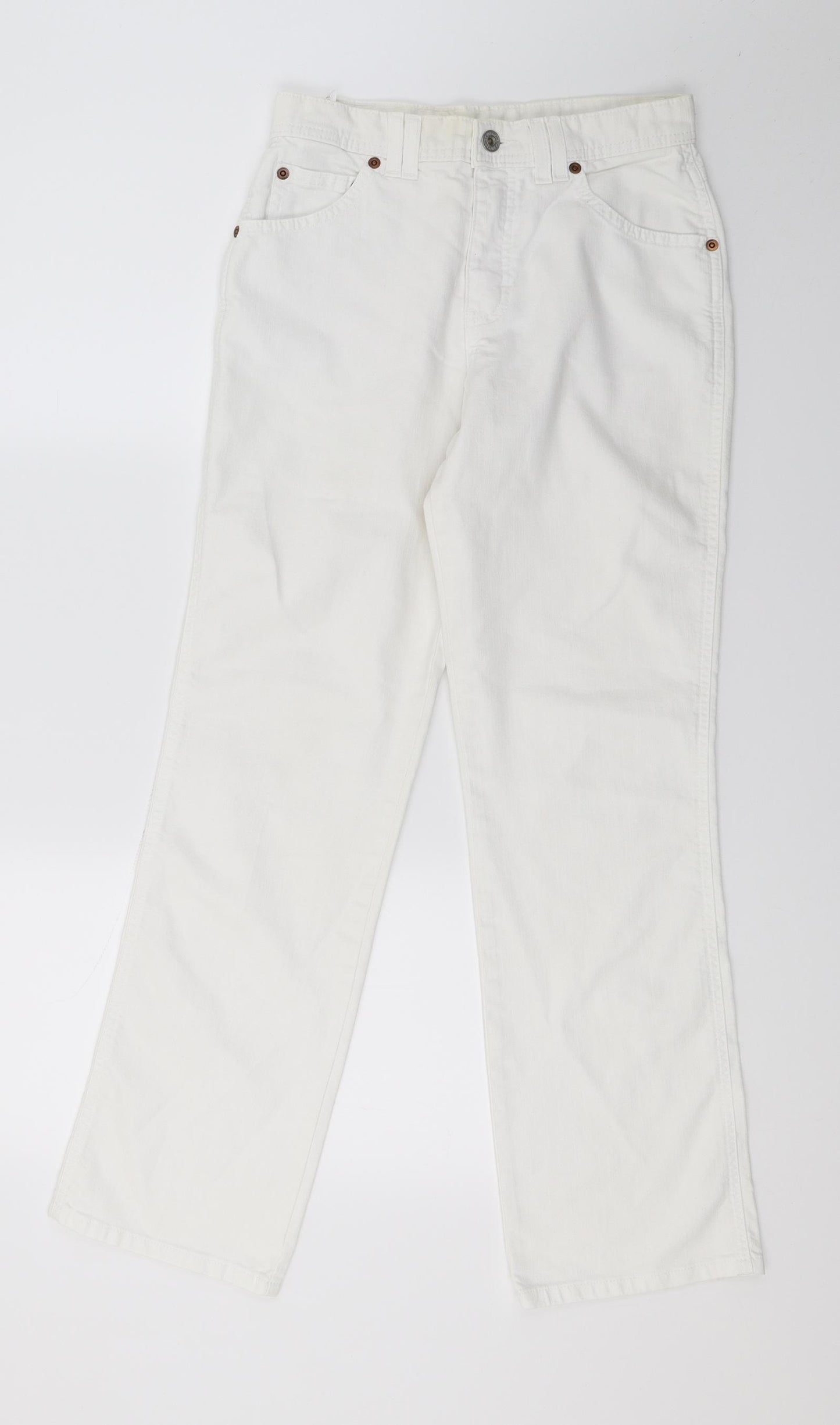 Marks and Spencer Womens White  Denim Straight Jeans Size 8 L29 in