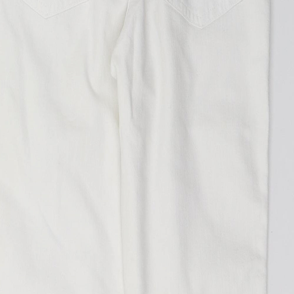 Marks and Spencer Womens White  Denim Straight Jeans Size 8 L29 in