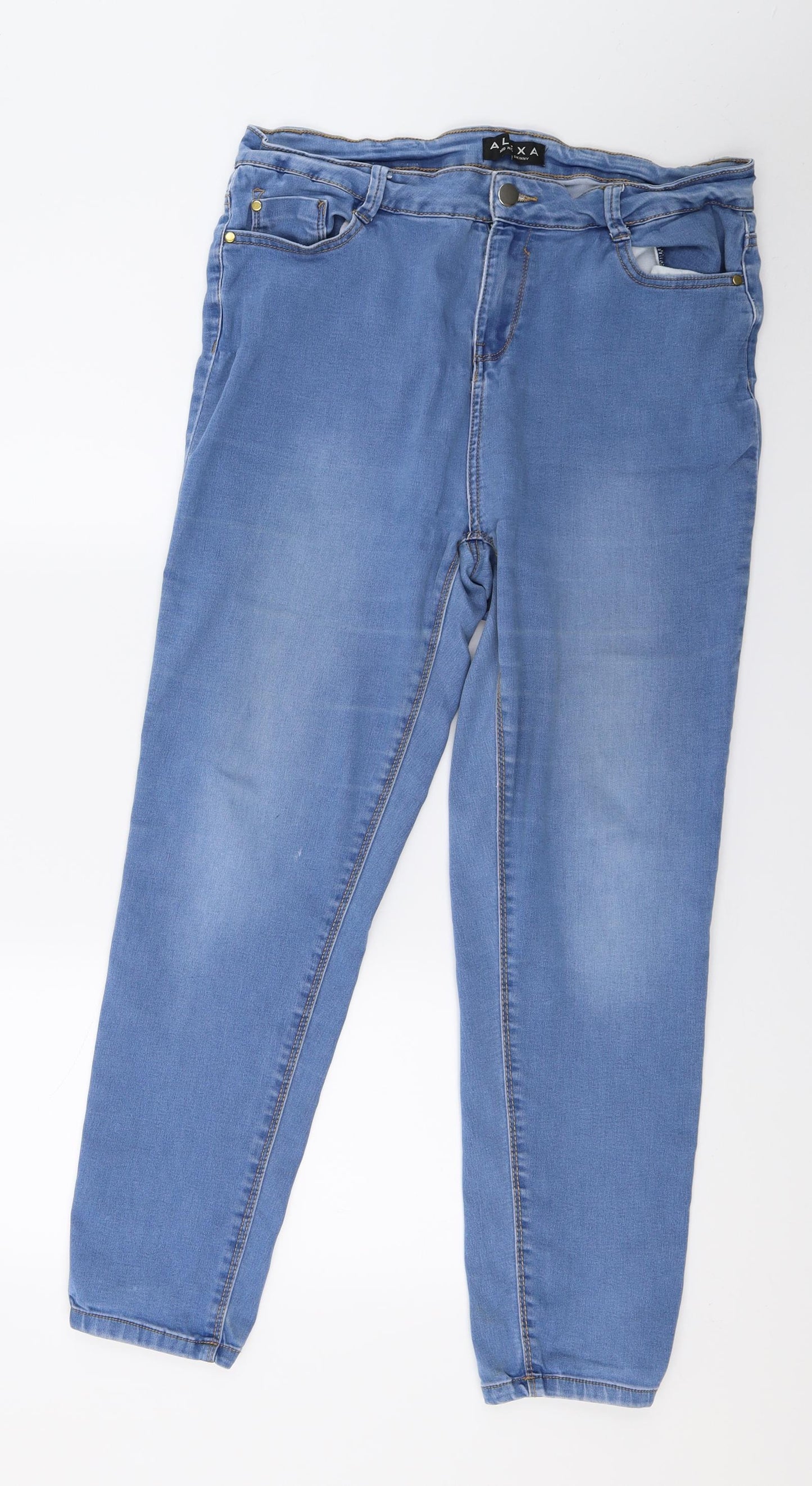 Peacocks Womens Blue  Denim Cropped Jeans Size 14 L27 in