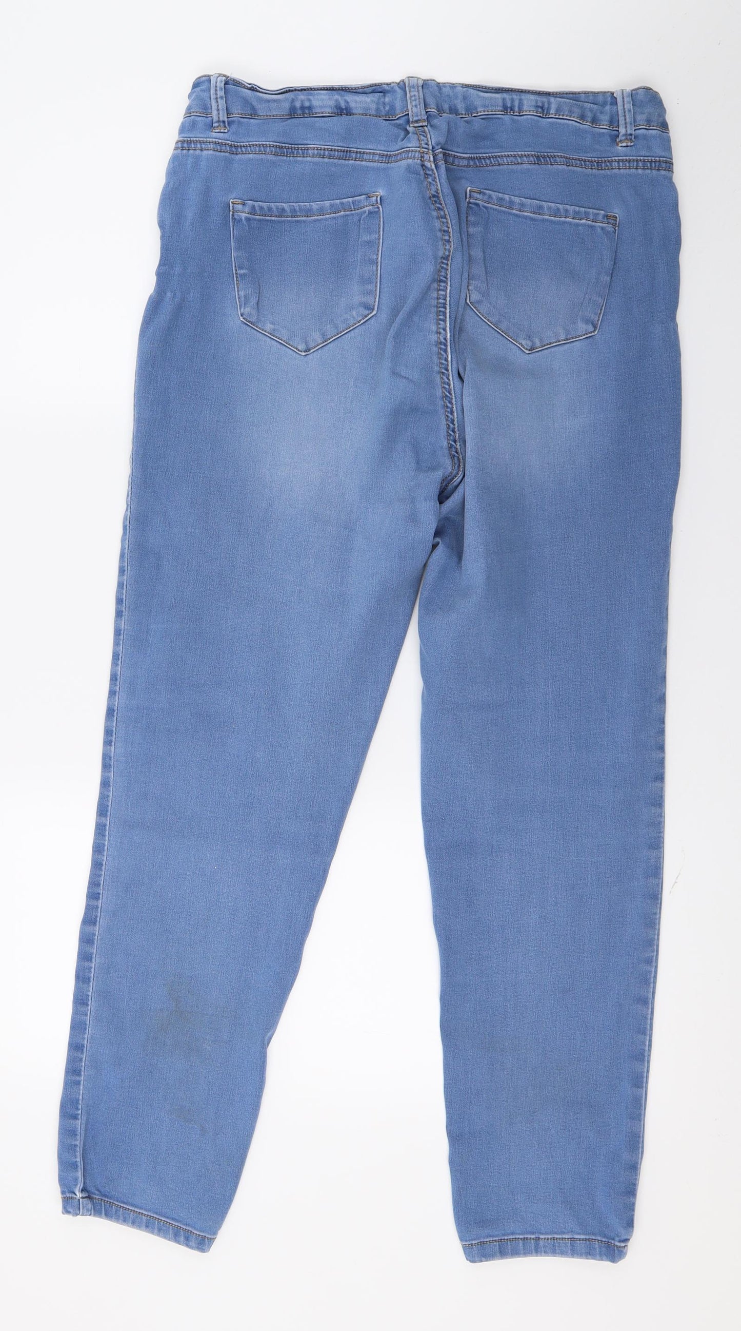 Peacocks Womens Blue  Denim Cropped Jeans Size 14 L27 in