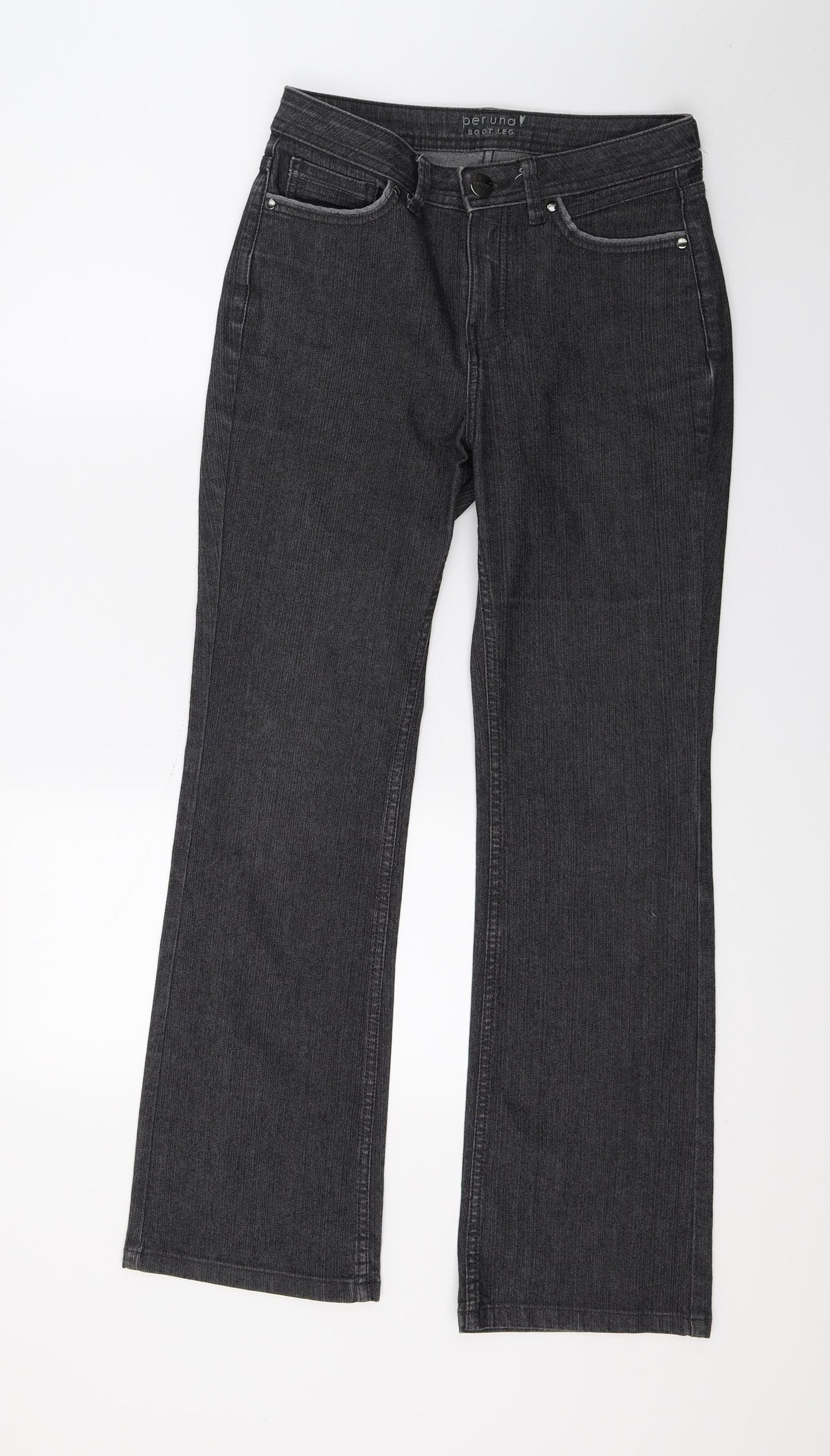 Per Una Womens Grey  Denim Straight Jeans Size 8 L29 in