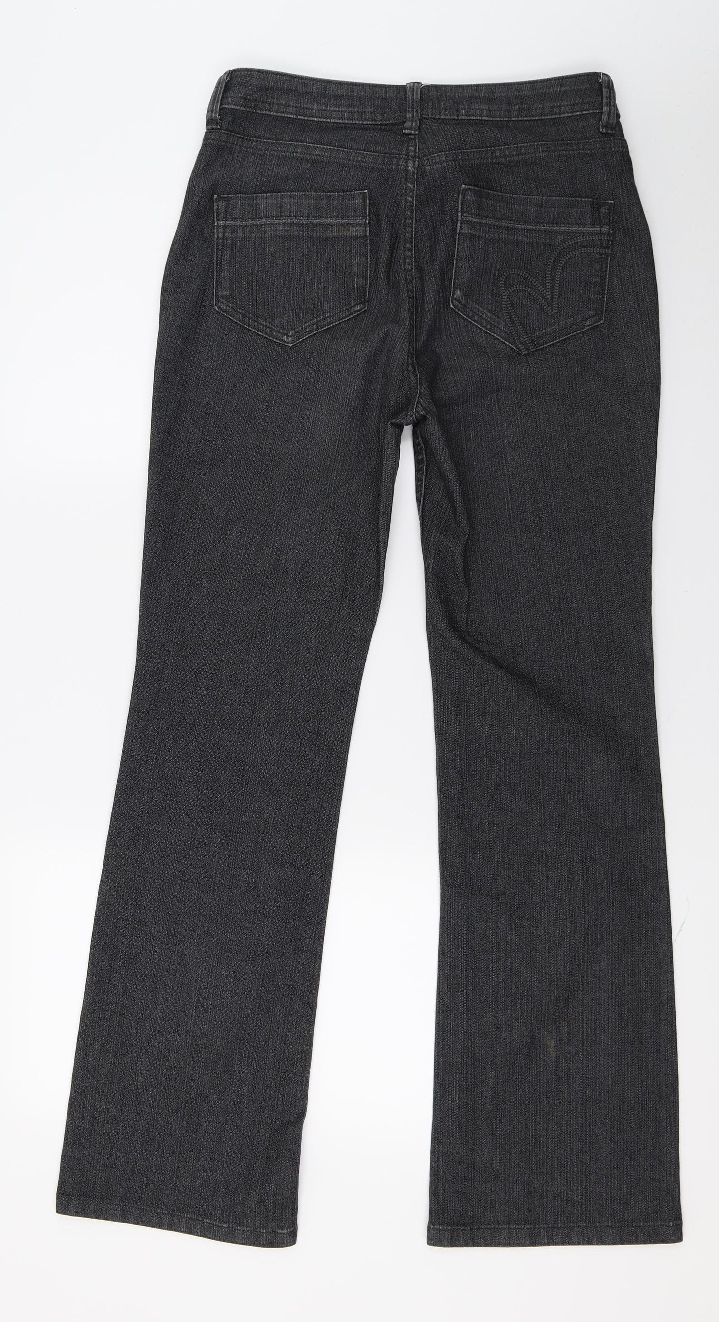 Per Una Womens Grey  Denim Straight Jeans Size 8 L29 in