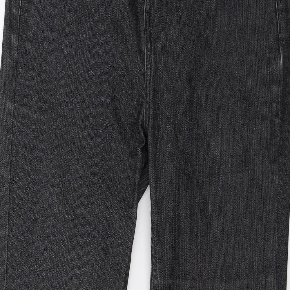 Per Una Womens Grey  Denim Straight Jeans Size 8 L29 in