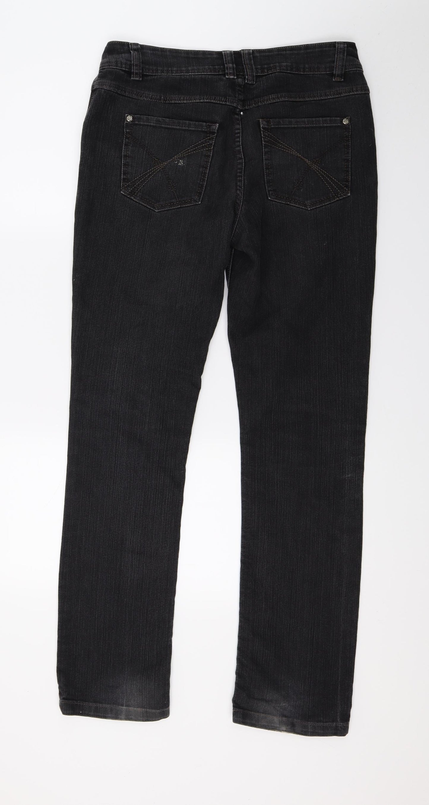 George Womens Grey  Denim Straight Jeans Size 12 L30 in