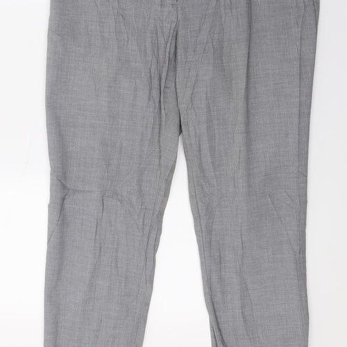 H&M Womens Grey   Cropped Trousers Size 12 L29 in
