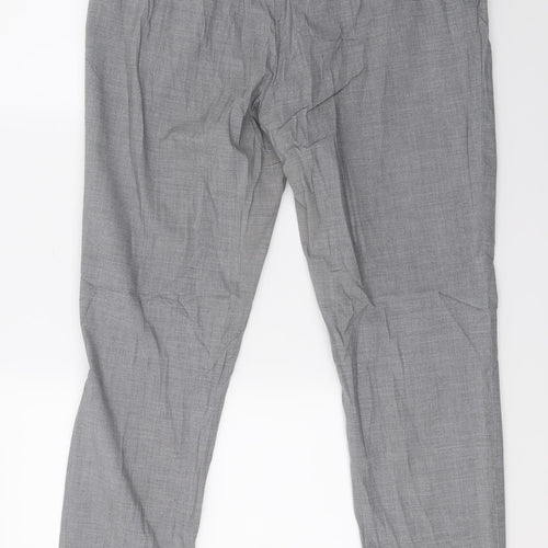 H&M Womens Grey   Cropped Trousers Size 12 L29 in
