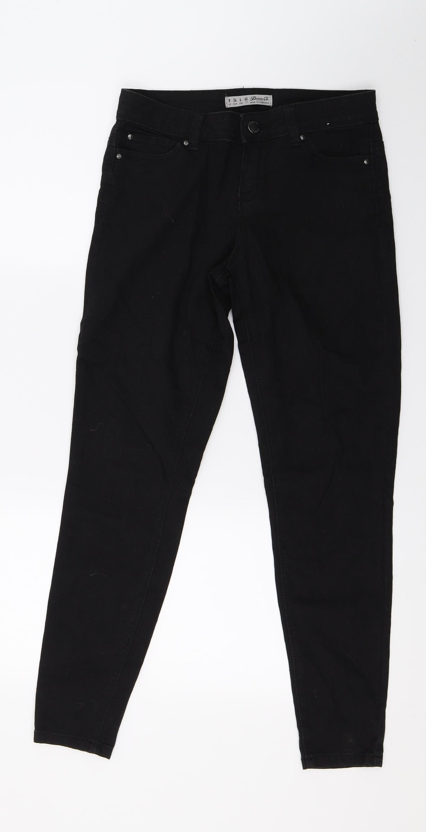 Denim & Co. Womens Black  Denim Skinny Jeans Size 8 L27 in