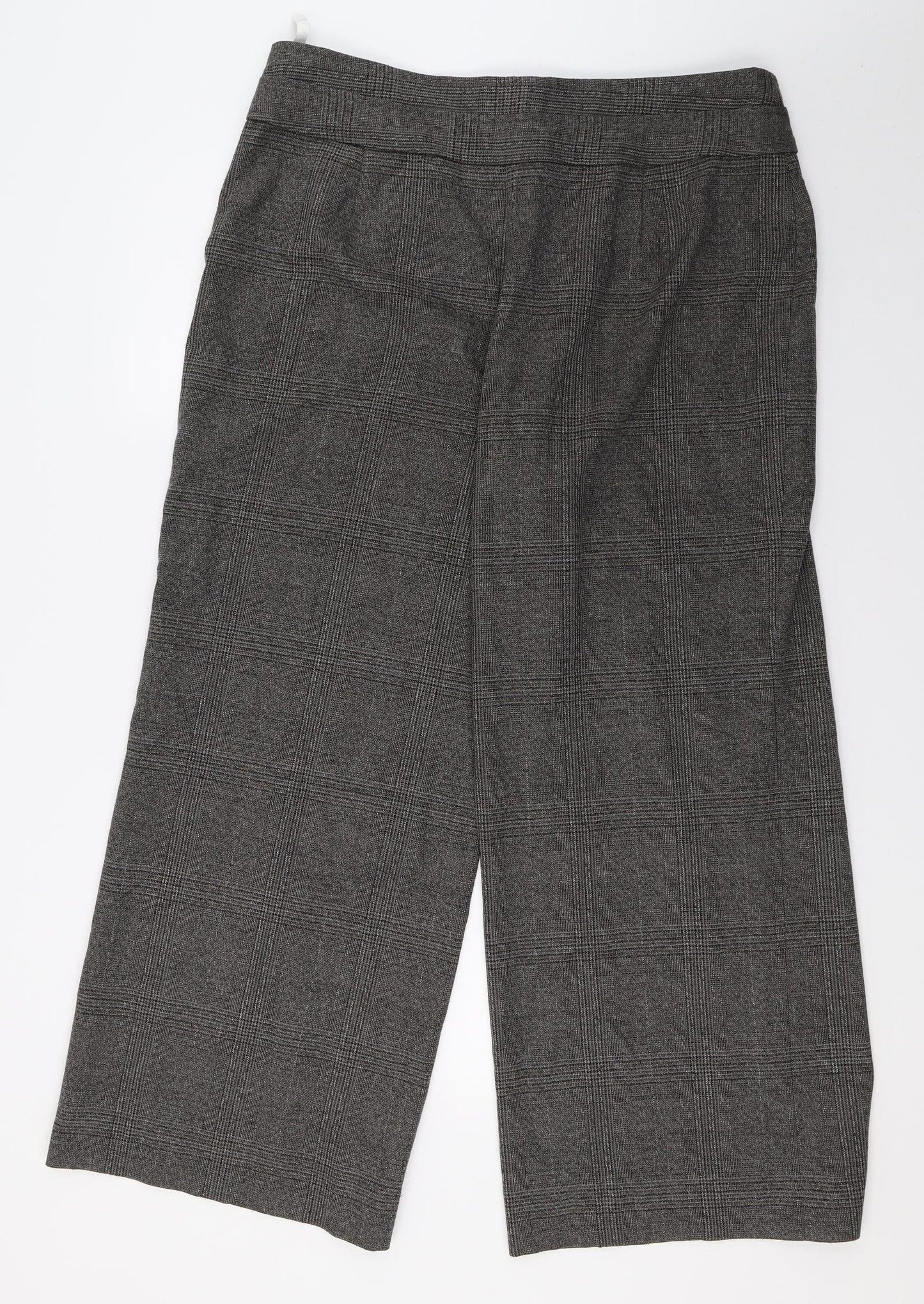 NEXT Womens Grey Plaid  Trousers  Size 16 L28 in