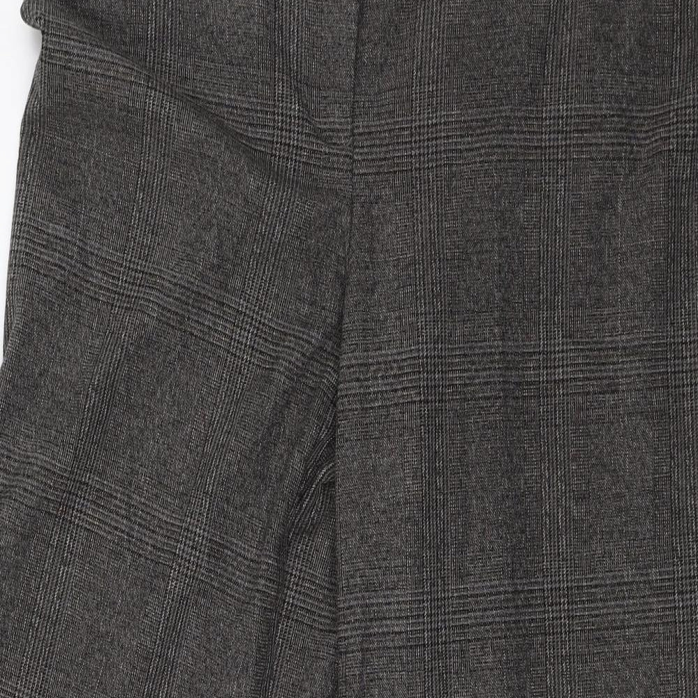 NEXT Womens Grey Plaid  Trousers  Size 16 L28 in