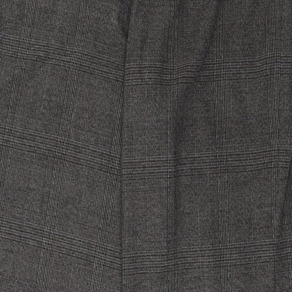 NEXT Womens Grey Plaid  Trousers  Size 16 L28 in