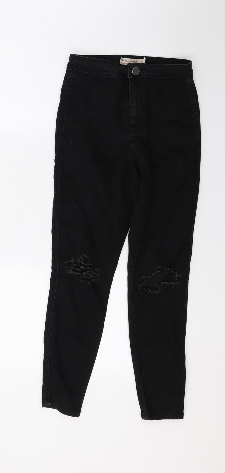 ASOS Womens Black Denim Skinny Jeans Size 26 in L28 in