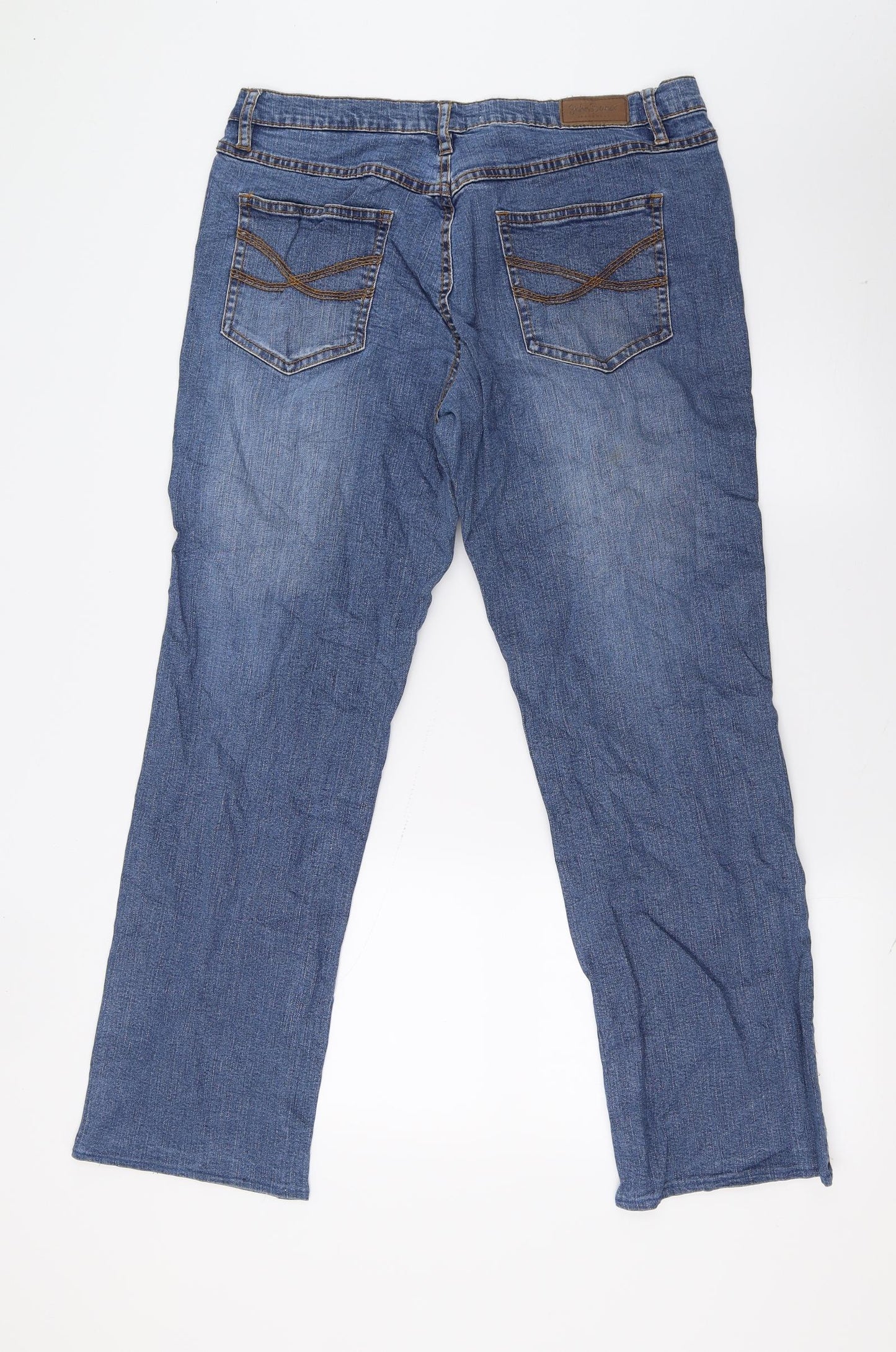 John Baner Womens Blue  Denim Straight Jeans Size 14 L29 in