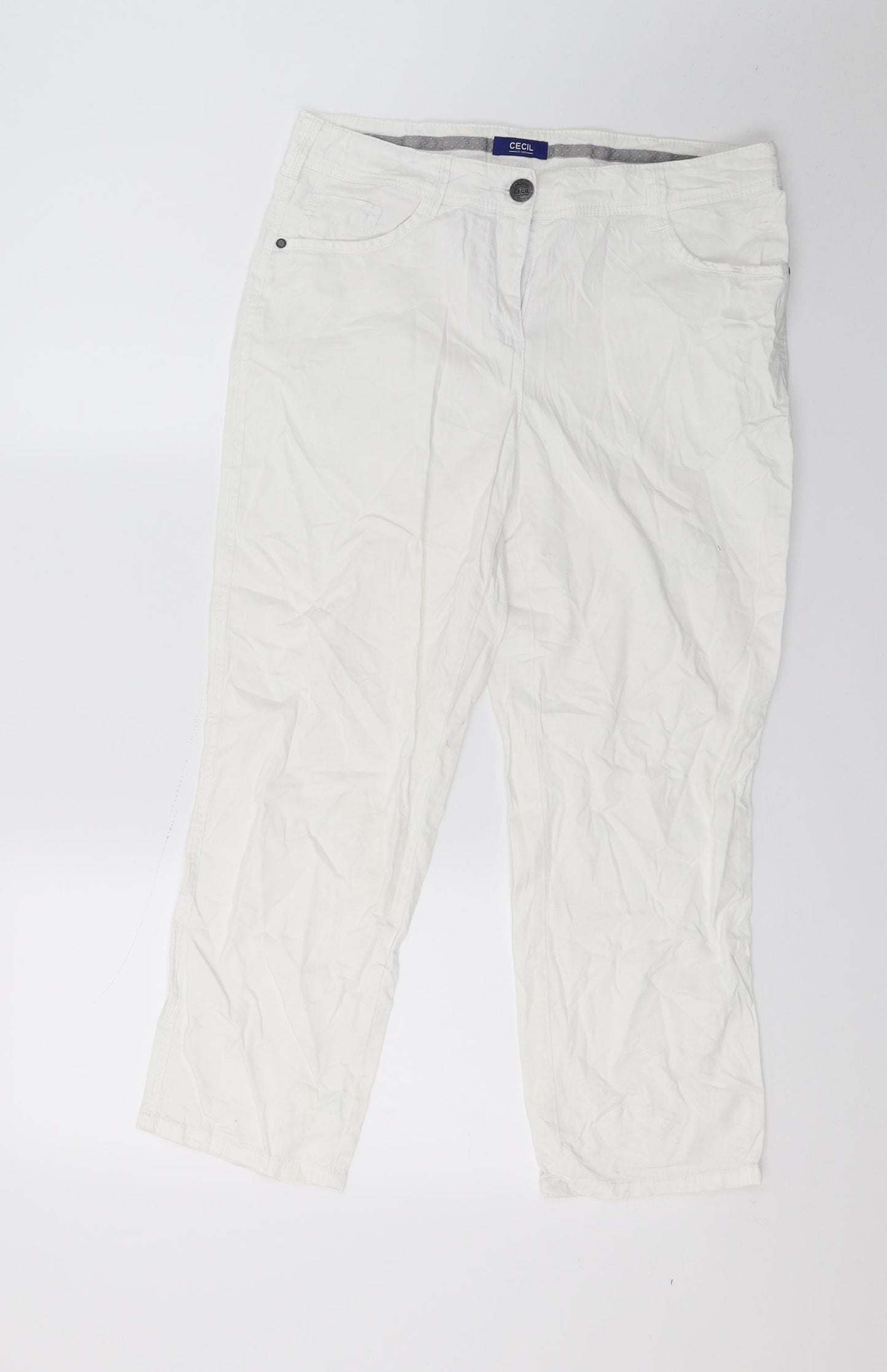 Cecil Womens White   Trousers  Size 28 in L23 in