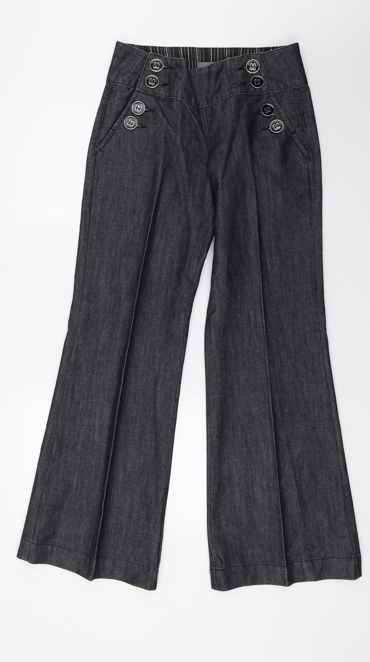Et Vous Womens Blue  Denim Wide-Leg Jeans Size 8 L30 in